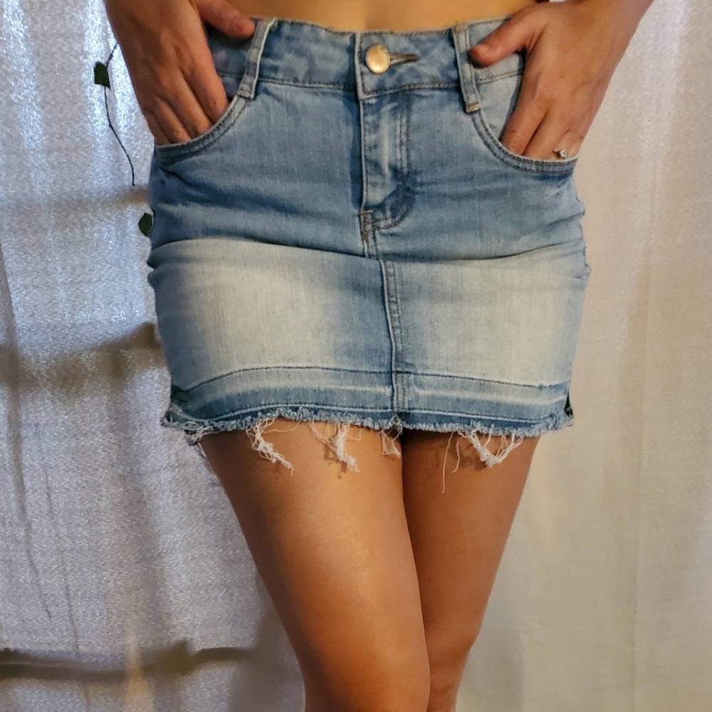 Denim mini skirt